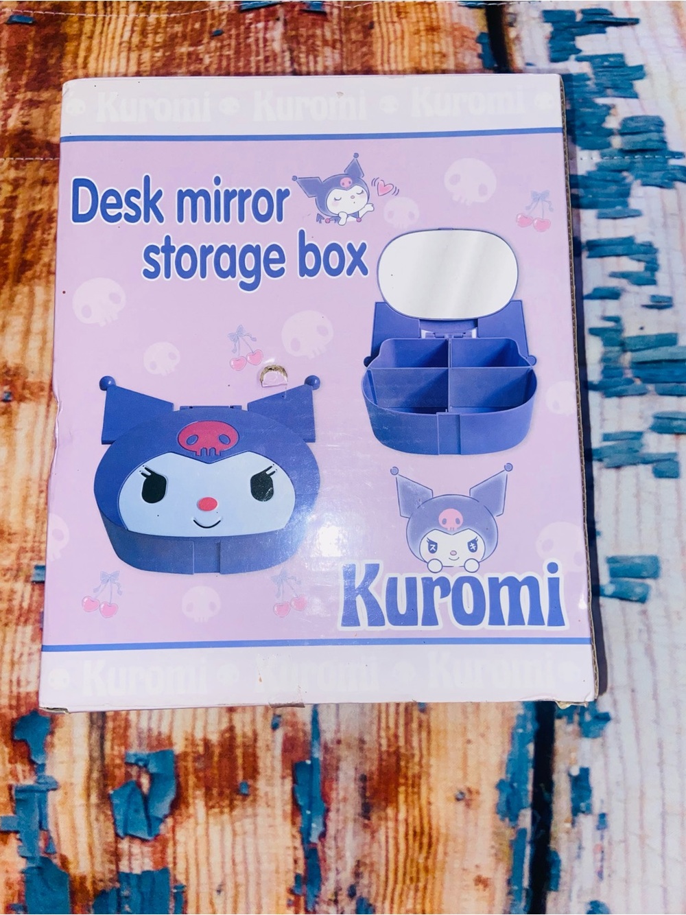 Kuromi Purple Desk Mirror Storage Box